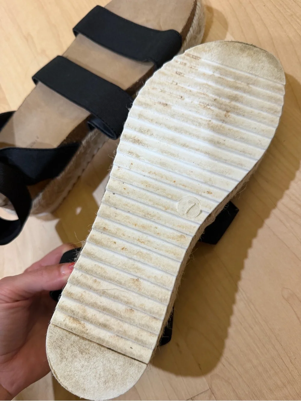American Eagle Outfitters Black Espadrille Platform Sandals